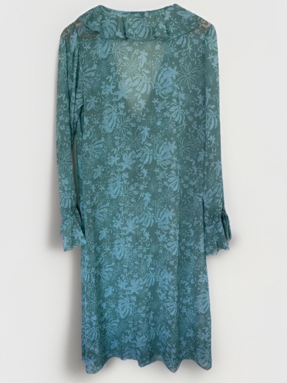 Wild Fable Teal Floral Kimono Chiffon Ethereal Boho Women’s Oversized Size S - Picture 2 of 9